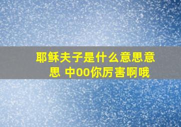 耶稣夫子是什么意思意思 中00你厉害啊哦